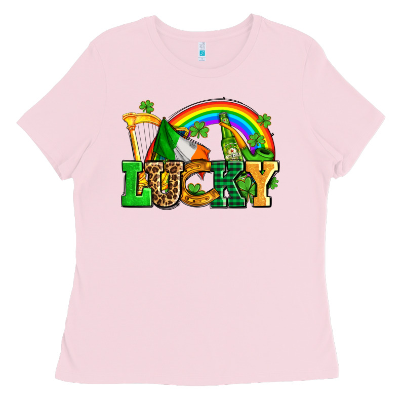 Lucky With St Patricks Elements Ladies Tee by AdoDesignShop | Teevron