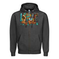 Charcoal Heather love my tribe native american indian headdress Zipper Hoodie - Artiststas