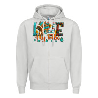 Dove Grey love my tribe native american indian headdress Zipper Hoodie - Artiststas