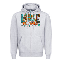 Heather Grey love my tribe native american indian headdress Zipper Hoodie - Artiststas
