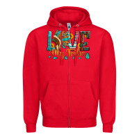 Red love my tribe native american indian headdress Zipper Hoodie - Artiststas