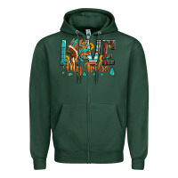 Sports Green love my tribe native american indian headdress Zipper Hoodie - Artiststas