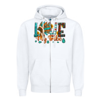 White love my tribe native american indian headdress Zipper Hoodie - Artiststas