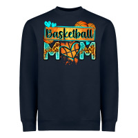 Navy basketball mom with leopard Heavyweight Sweatshirt - Zillion Design Studio