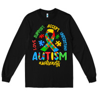 Black love support accept understand autism awareness Long Sleeve Tee - Artiststas