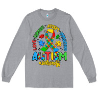 Heather Grey love support accept understand autism awareness Long Sleeve Tee - Artiststas