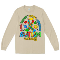 Mushroom love support accept understand autism awareness Long Sleeve Tee - Artiststas