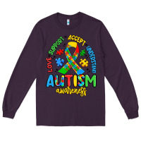 Plum love support accept understand autism awareness Long Sleeve Tee - Artiststas