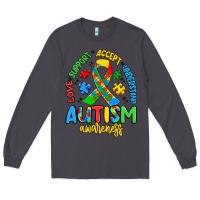 Smoke love support accept understand autism awareness Long Sleeve Tee - Artiststas