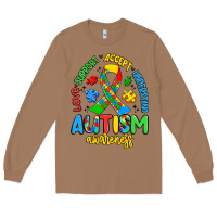 Toasted Coconut love support accept understand autism awareness Long Sleeve Tee - Artiststas