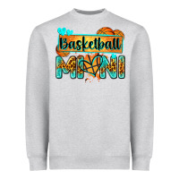 Heather Grey basketball mini with leopard Heavyweight Sweatshirt - Zillion Design Studio