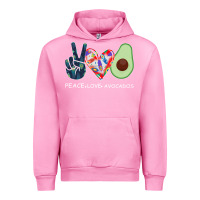 Fuchsia Pink PEACE LOVE AVOCADOS Urban Hoodie - Bettercallsaul