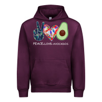Mauve Wine PEACE LOVE AVOCADOS Urban Hoodie - Bettercallsaul