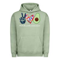 Pigment Oil Green PEACE LOVE AVOCADOS Urban Hoodie - Bettercallsaul