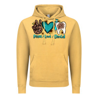 Vintage Mustard peace love dental Vintage Hoodie - JahusDesignShop