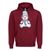 Burgundy winter snowman Zipper Hoodie - AdoDesignShop