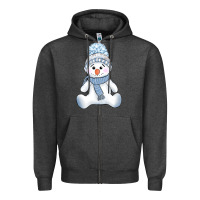 Charcoal Heather winter snowman Zipper Hoodie - AdoDesignShop