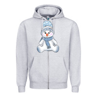 Heather Grey winter snowman Zipper Hoodie - AdoDesignShop