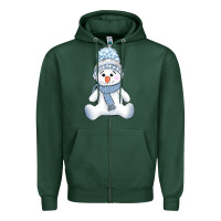 Sports Green winter snowman Zipper Hoodie - AdoDesignShop