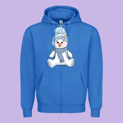 Winter Snowman Zipper Hoodie Designed By Adodesignshop