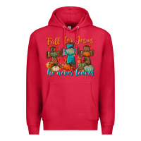 Cardinal fall for jesus he never leaves Premium Hoodie - BundleAndBundleShop