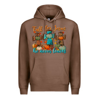 Chestnut fall for jesus he never leaves Premium Hoodie - BundleAndBundleShop