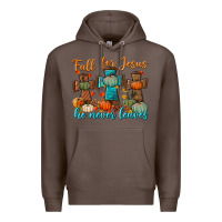 Coffee fall for jesus he never leaves Premium Hoodie - BundleAndBundleShop