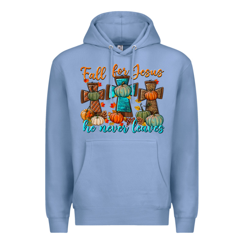 Fall For Jesus He Never Leaves Premium Hoodie by BundleAndBundleShop | Teevron