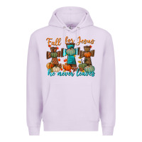Lilac fall for jesus he never leaves Premium Hoodie - BundleAndBundleShop