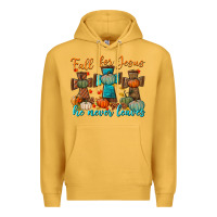 Mustard fall for jesus he never leaves Premium Hoodie - BundleAndBundleShop
