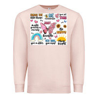 Pale Pink positive affirmations Premium Sweatshirt - MaliasSmallBusiness