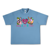 Pebble Blue Peace Love Easter Urban Heavy Tee - Neo Western