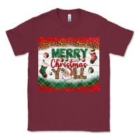 Burgundy merry christmas y'all tumbler Classic Tee - BundleAndBundleShop