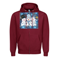 Burgundy snowman tumbler Zipper Hoodie - AdoDesignShop