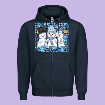 Snowman Tumbler Zipper Hoodie Designed By Adodesignshop