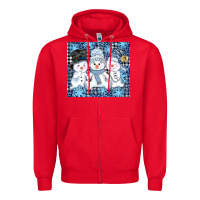 Red snowman tumbler Zipper Hoodie - AdoDesignShop