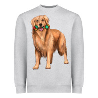 Heather Grey golden retriever with toys Heavyweight Sweatshirt - texasbilliewilder