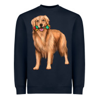 Navy golden retriever with toys Heavyweight Sweatshirt - texasbilliewilder