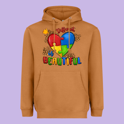 Different Is Beautiful Autism Heavyweight Hoodie Designed By Maliassmallbusiness