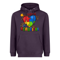 Plum different is beautiful autism Heavyweight Hoodie - MaliasSmallBusiness