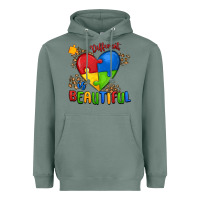 Sage different is beautiful autism Heavyweight Hoodie - MaliasSmallBusiness