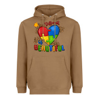 Toasted Coconut different is beautiful autism Heavyweight Hoodie - MaliasSmallBusiness