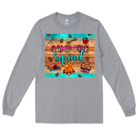 Heather Grey camp fire squad Long Sleeve Tee - JahusDesignShop