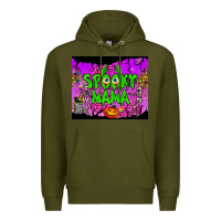 Army Green spooky mama tumbler Premium Hoodie - BundleAndBundleShop