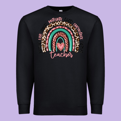 Teacher Rainbow Premium Sweatshirt Designed By Maliassmallbusiness