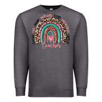 Charcoal Heather teacher rainbow Premium Sweatshirt - MaliasSmallBusiness
