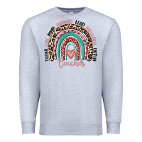 Heather Grey teacher rainbow Premium Sweatshirt - MaliasSmallBusiness
