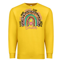 Lemon teacher rainbow Premium Sweatshirt - MaliasSmallBusiness