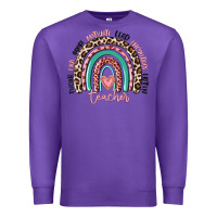 Purple teacher rainbow Premium Sweatshirt - MaliasSmallBusiness