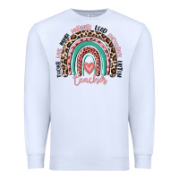 White teacher rainbow Premium Sweatshirt - MaliasSmallBusiness